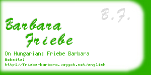 barbara friebe business card